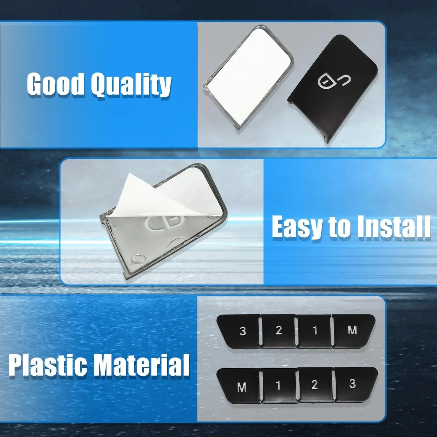 Car Door Lock Unlock Seat Button Cover Trim Set for Mercedes-Benz GLE500 (2016-2020)