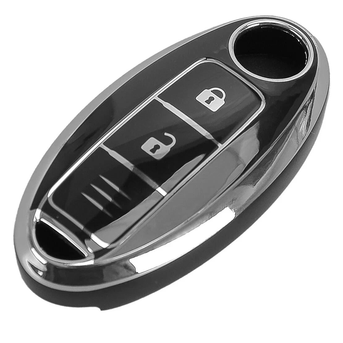 Black TPU 3 x Button Key Shell Cover for Nissan Qashqai Leaf (2010-2023)