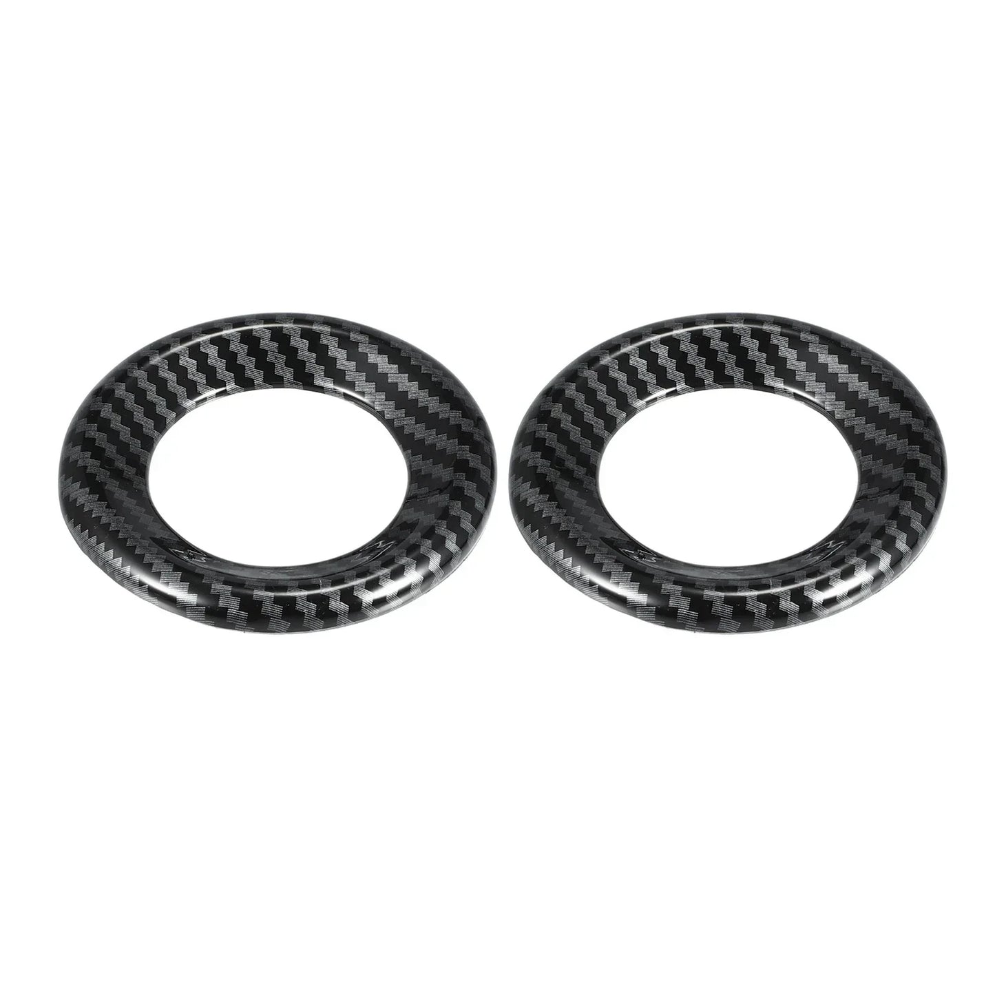 2 x Car Loudspeaker Circle Trims for Honda Civic (2016-2023) - Carbon Fiber Black