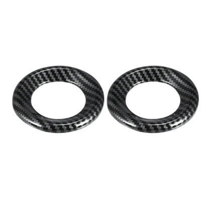 2 x Car Loudspeaker Circle Trims for Honda Civic (2016-2023) - Carbon Fiber Black