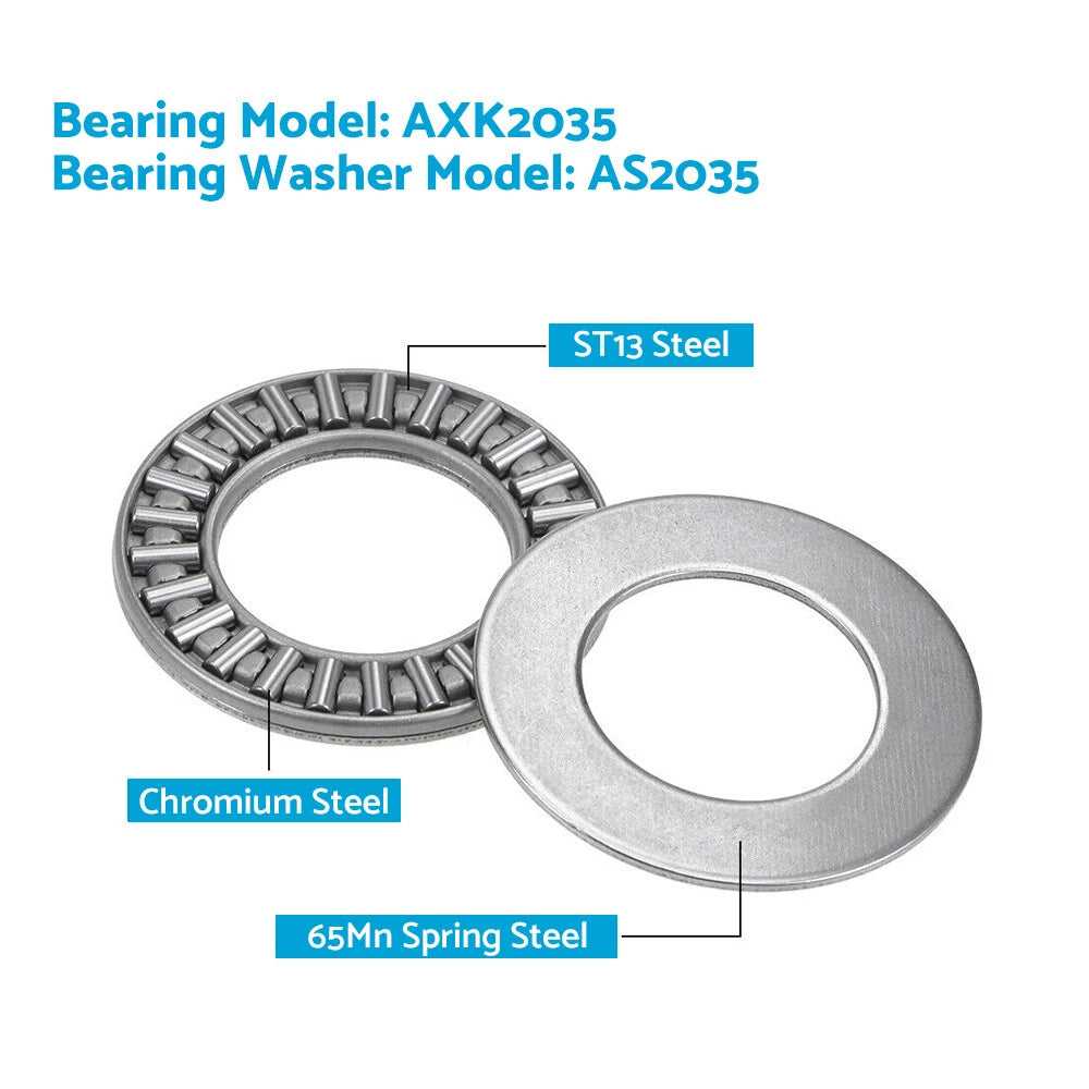 10 x AXK2035 Thrust Needle Roller Bearings 20mm x 35mm x 2mm & AS2035 Washer
