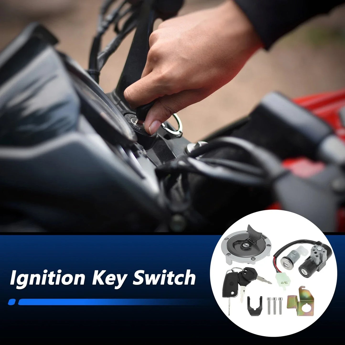 Ignition Key Switch Set for Motorcycle (35010-K26-B02, 35010-K26-B03)