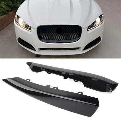 Black Front Bumper Side Grille Insert Covers for Jaguar XF (2012-2015)