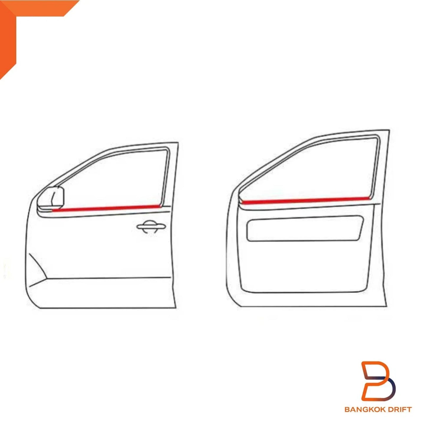 Outer Door Belt Window Seal Weatherstrip for Honda Civic 1992-1995