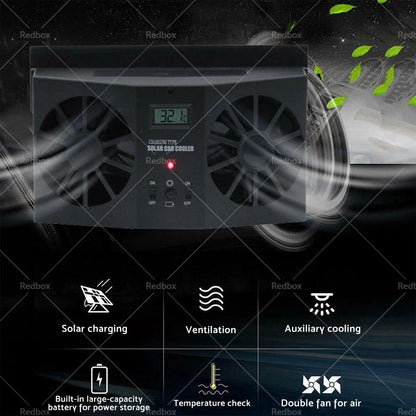 Solar Powered Car Cooling Fan for Auto Window Air Vent Exhaust Ventilation