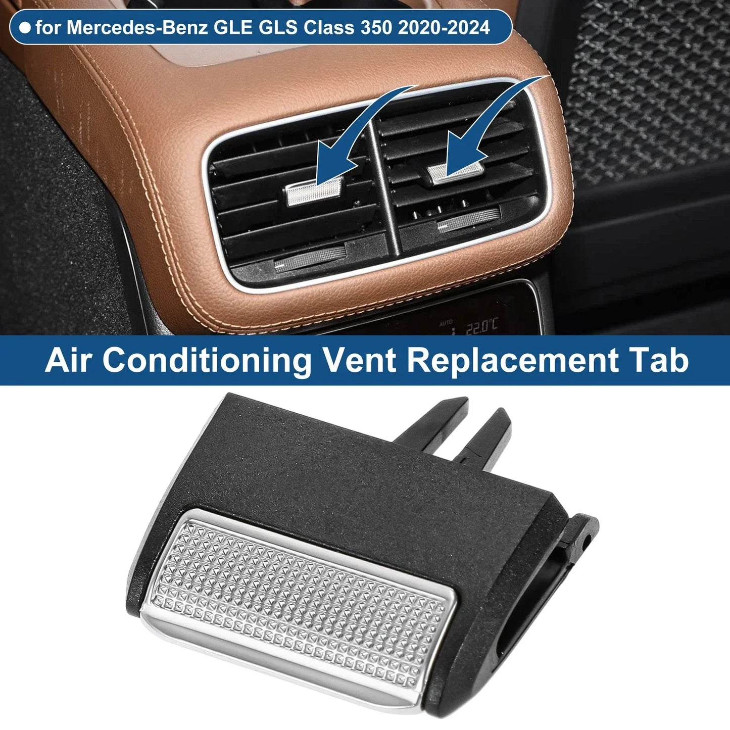 Vent Outlet Tab Clip for Mercedes-Benz GLE GLS Class Rear Center Console (2016-2023)