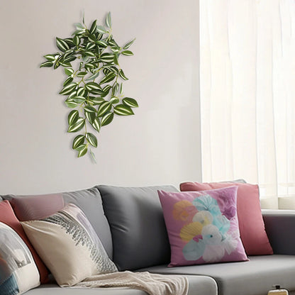 15" Faux Peperomia Watermelon Hanging Plants for Home Decor