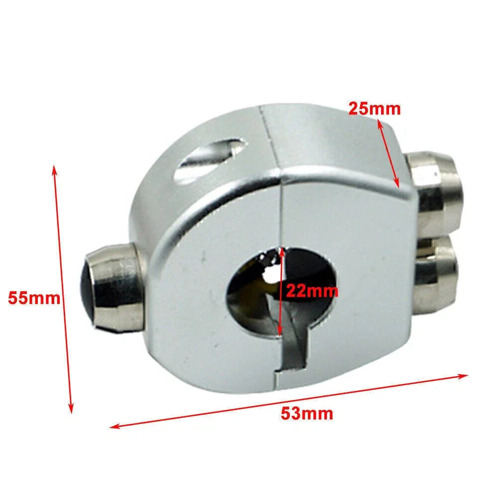 7/8" Motorcycle Handlebar Silver Switch Momentary Button 12V