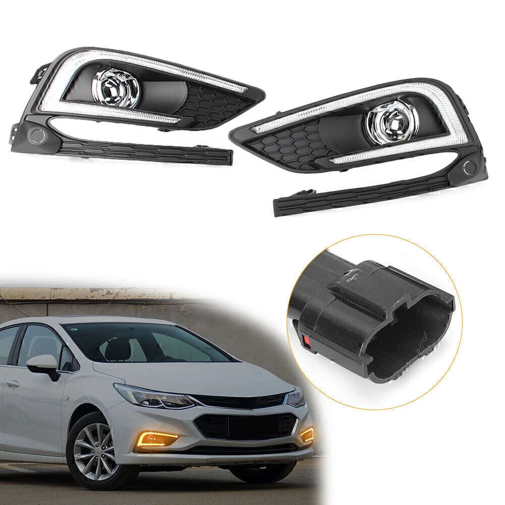 Pair LED Daytime Running Fog Lights for Chevrolet Cruze (2016-2017)