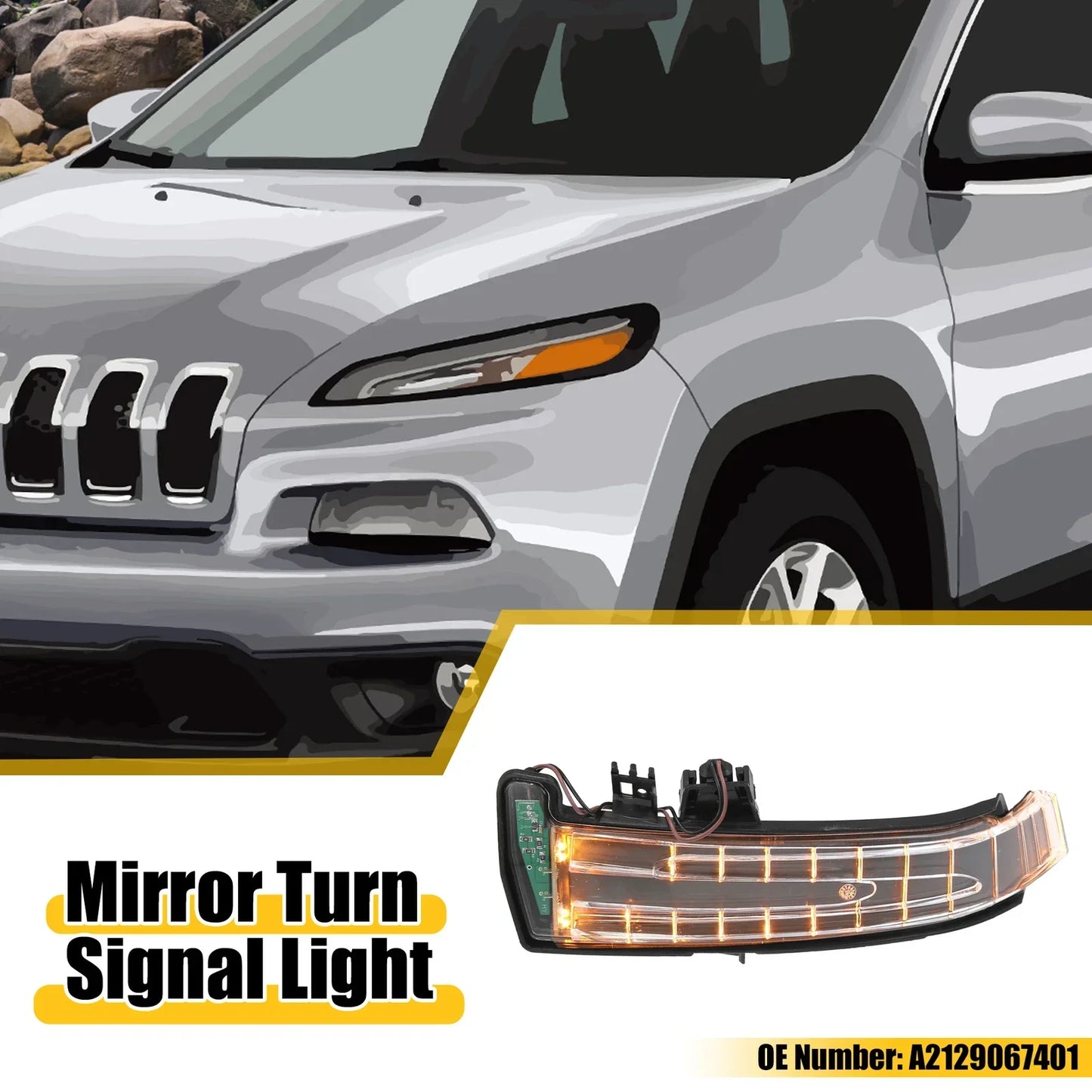 Front Left Side Mirror LED Turn Signal Light for Mercedes W204 (2007-2014)