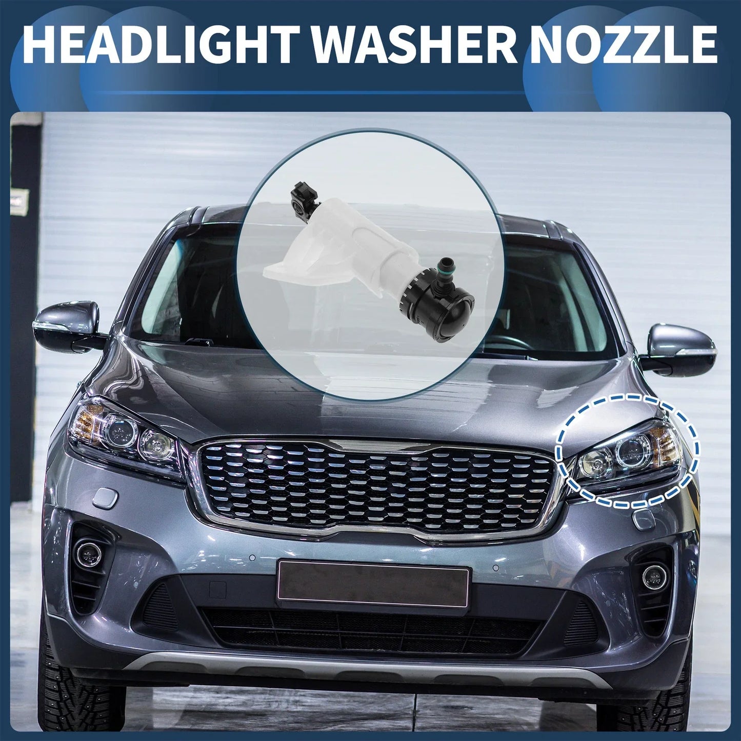 Front Driver Side Headlight Washer Nozzle for Hyundai Sonata (2015-2019)