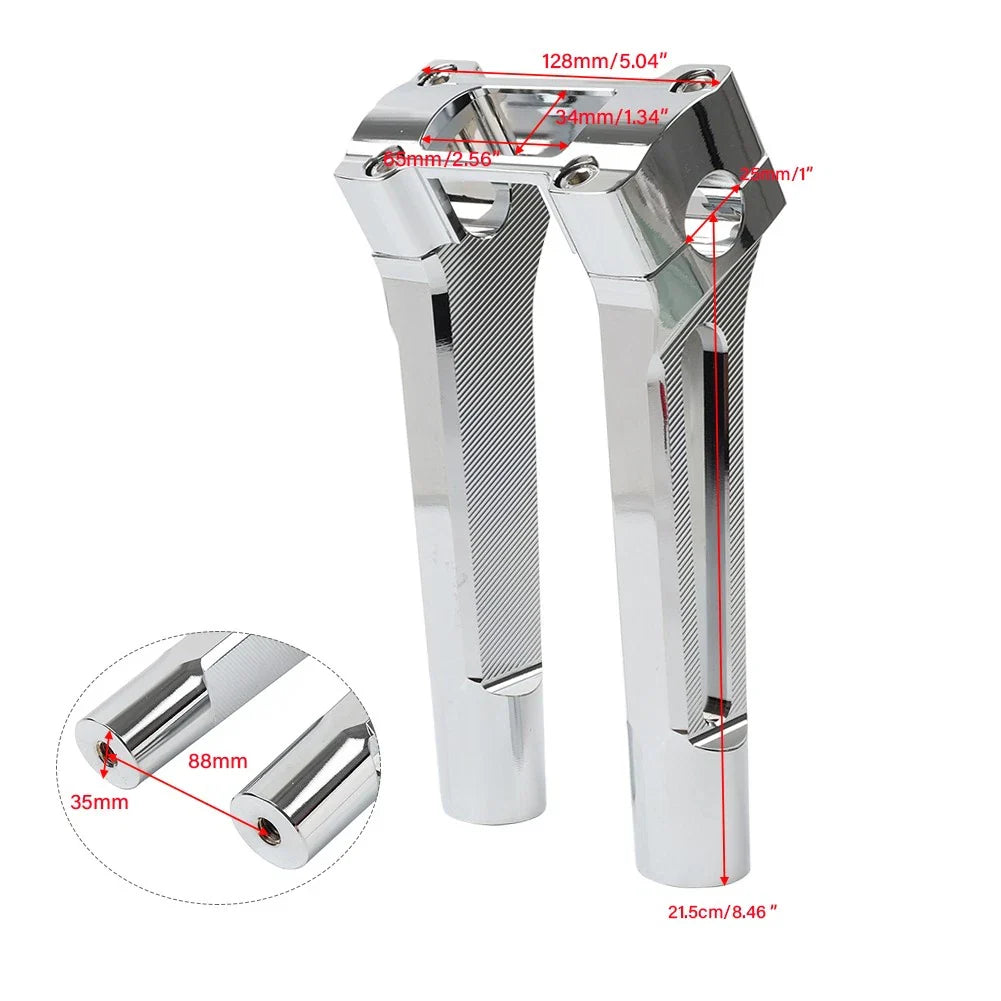 8" Chrome Pullback Handlebar Riser for Harley Dyna M8 Softail Street Bob (2018-21)