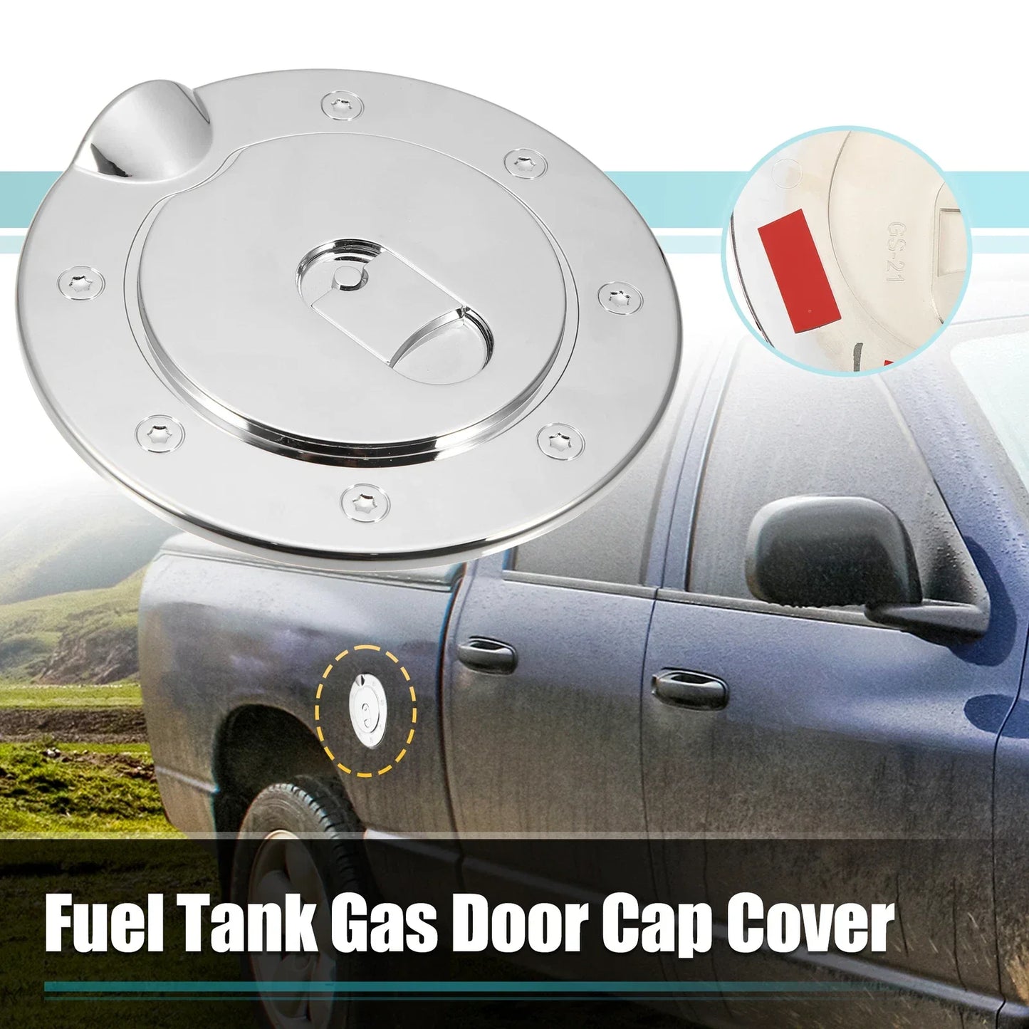 Chrome Plated Fuel Tank Filler Cap Cover for Dodge Ram 1500 (2009-2018)