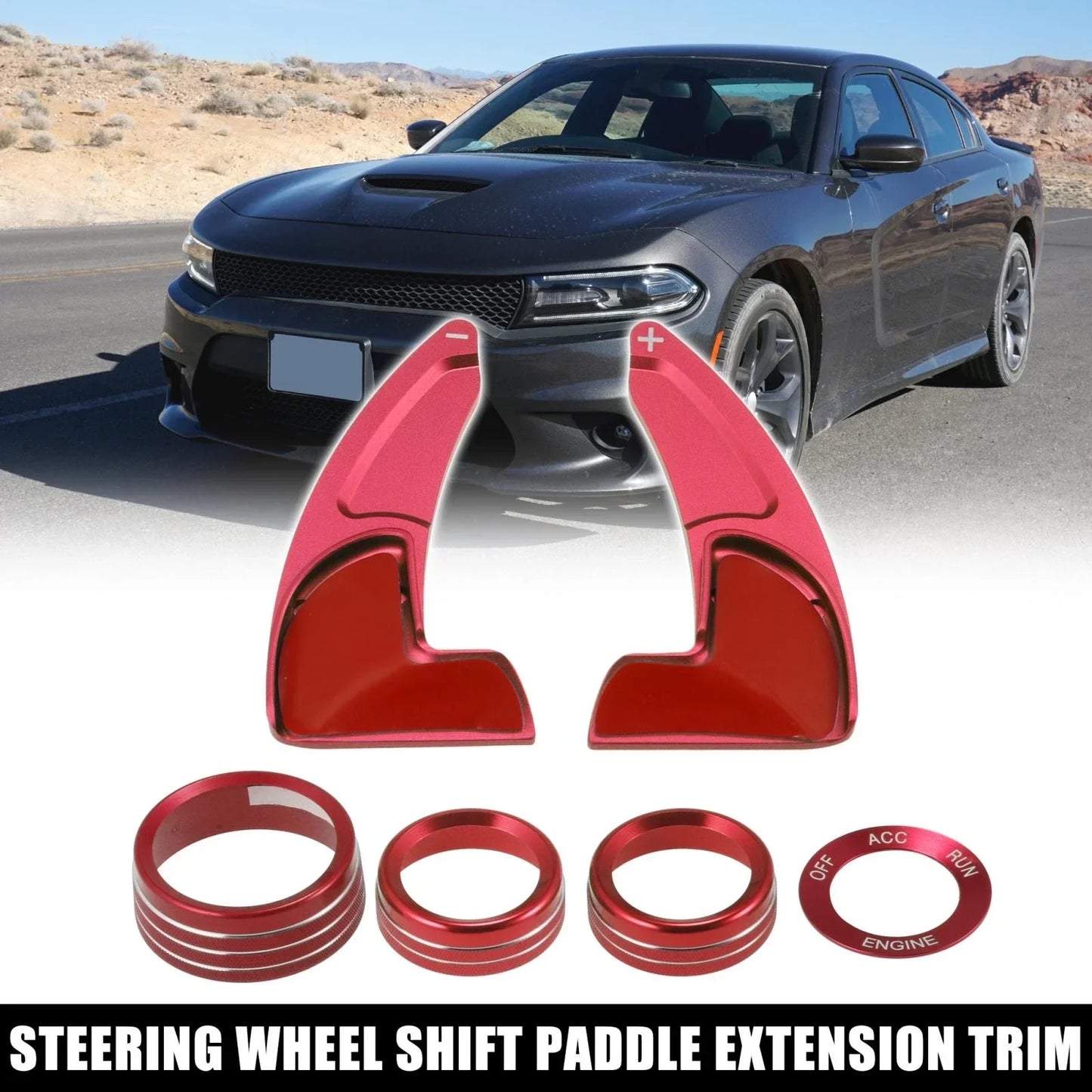 Steering Wheel Shift Paddle Extension Trim Set for Dodge Challenger (2015-2023)