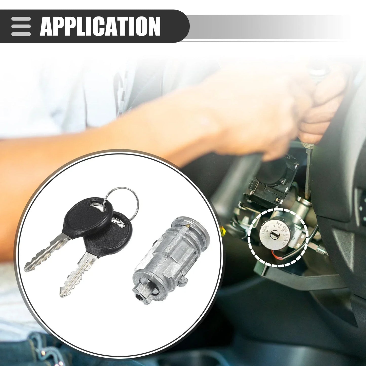 Ignition Switch Lock Cylinder Set with 2 Keys for Dodge Dakota (2005-2011)