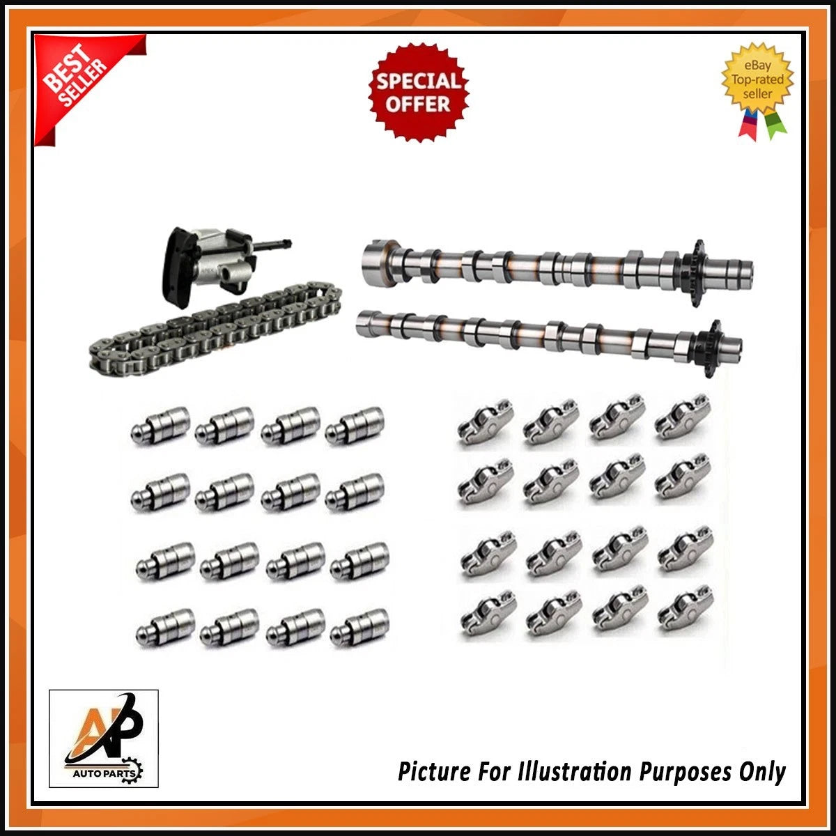 Camshaft Kit with Chain and Rocker Arms for Peugeot HDI DW10 (2000–2016)