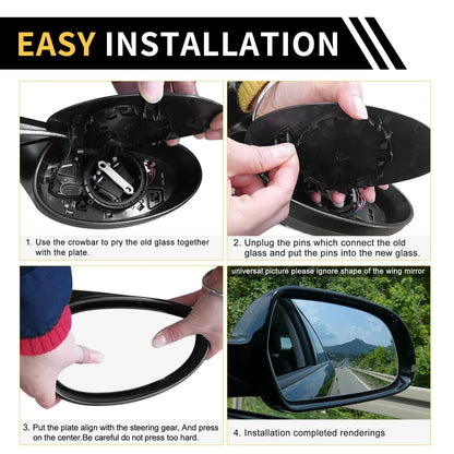 Heated Left Mirror Glass for Dodge Ram 1500 2500 (2010-2023)