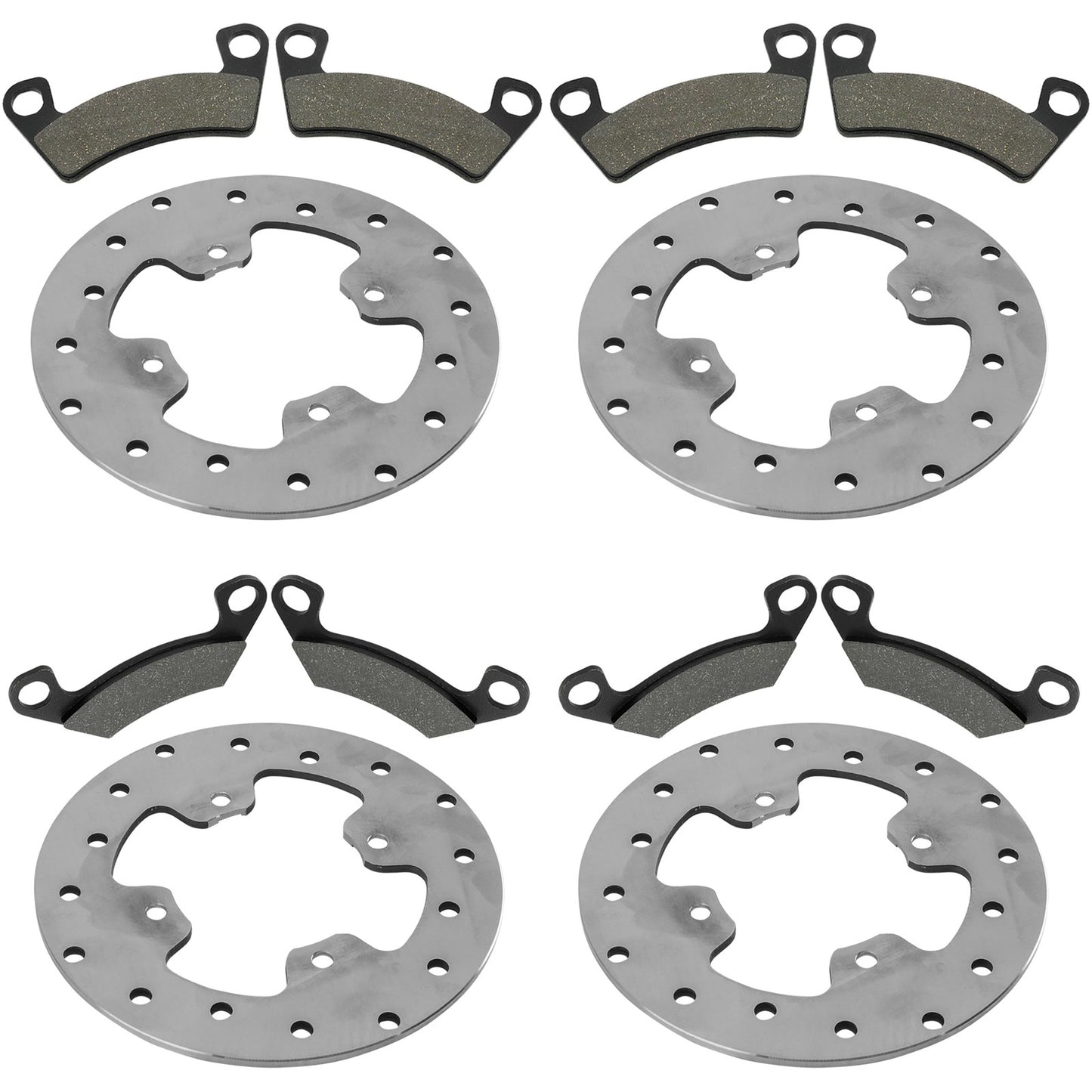 Brake Disc Rotors Front and Rear with Pads Kit for John Deere Gator (2011–2024)