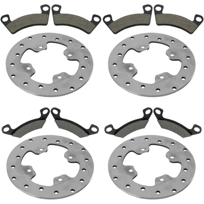 Brake Disc Rotors Front and Rear with Pads Kit for John Deere Gator (2011–2024)