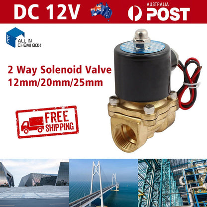 DC 12V Normally Closed Electric Solenoid Valve for Water Air Brass