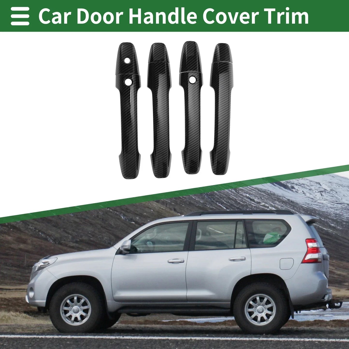 Car Door Handle Cover Trim for Honda Odyssey 2015-2022 Carbon Fiber Black