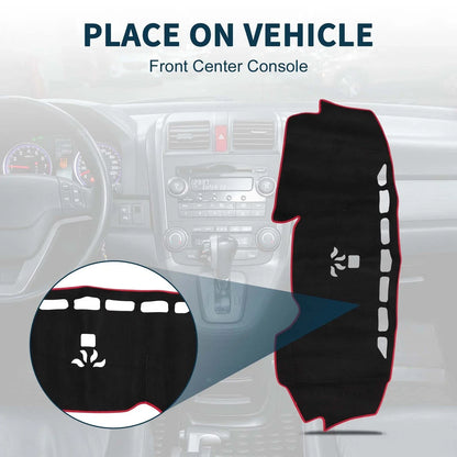 Dashboard Cover Mat for Honda CR-V 2017-2022 Sun Protector Pad Black Red