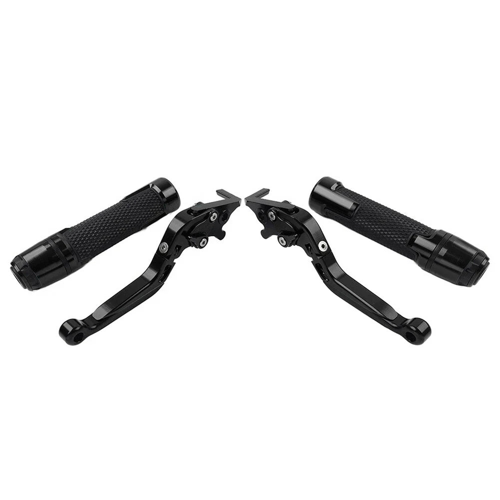 CNC Black Extendable Brake Clutch Lever Grip Set for Honda VFR1200 (2010-2016)