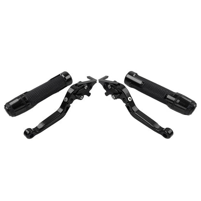 CNC Black Extendable Brake Clutch Lever Grip Set for Honda VFR1200 (2010-2016)