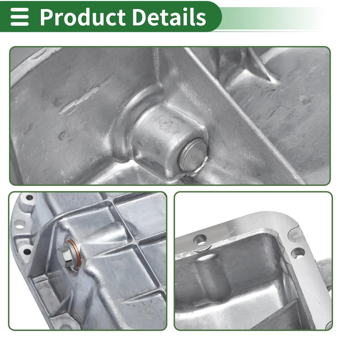 Engine Oil Pan for Mercedes Benz CL55 (2000-2006) - Aluminum Silver Tone, 1 Pc