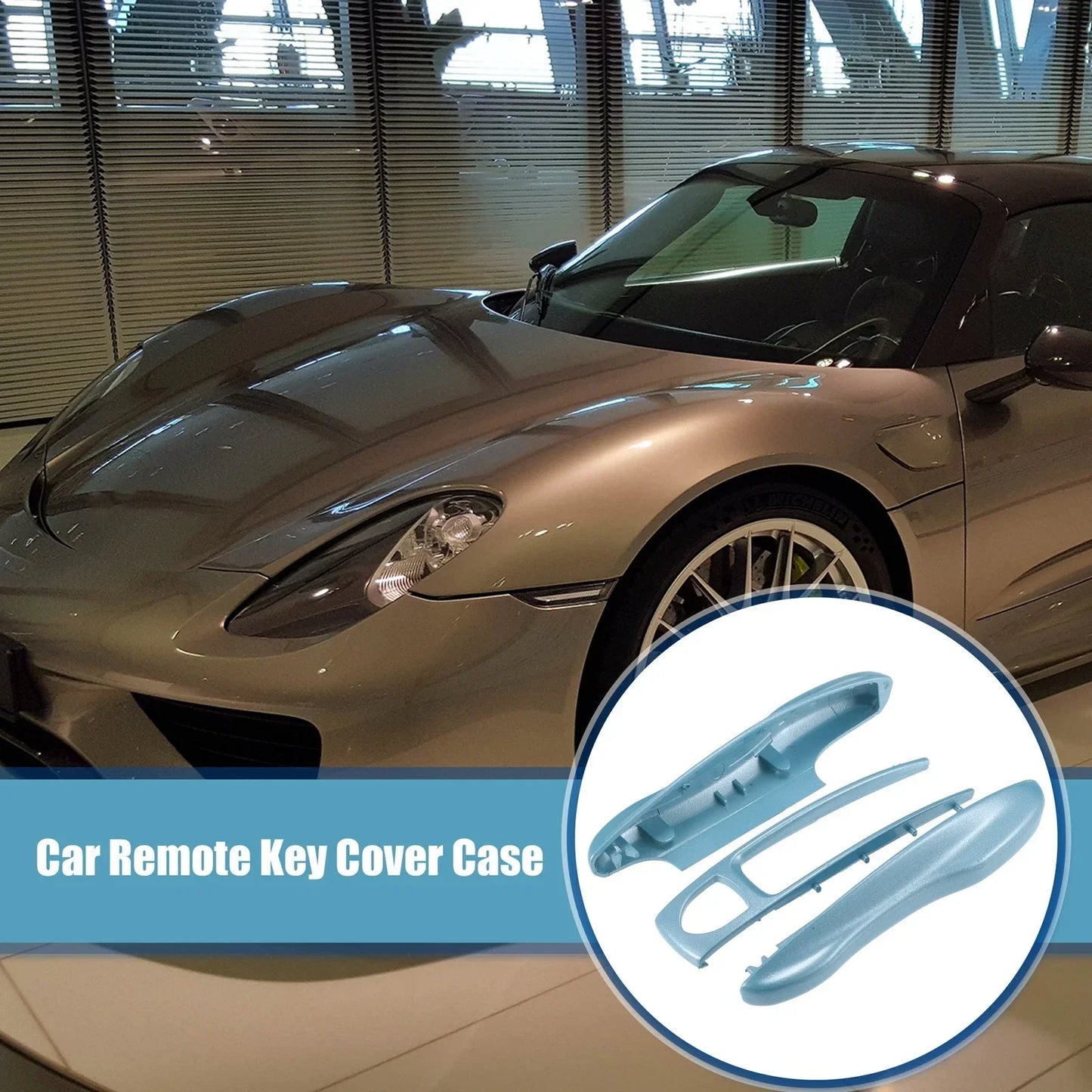 Car Remote Key Shell Cover Case for Porsche Taycan 911 (2020-2021) Blue