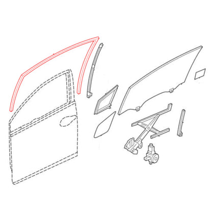 Front Door Glass Run Channel for Honda Civic Sedan 2012-2015