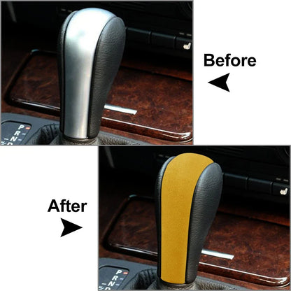 Yellow Gear Shift Knob Cover Trim for BMW 3 5 Series X3 X5 E60 E61 E90 E92 E93