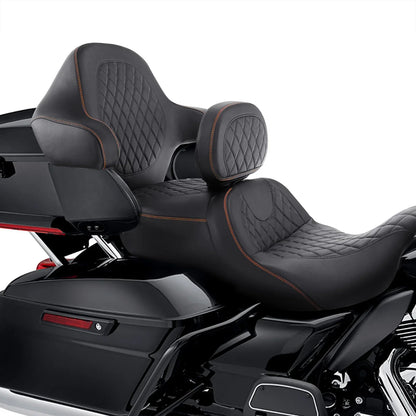 Dual Gel Seat Backrest Pad for Harley Electra Street Glide (2014-2023)