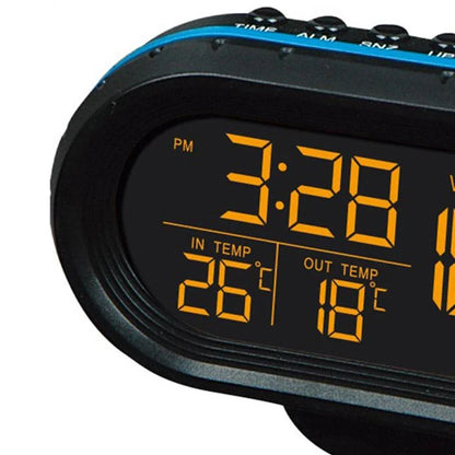 Digital Thermometer and Voltmeter for Car Dashboard