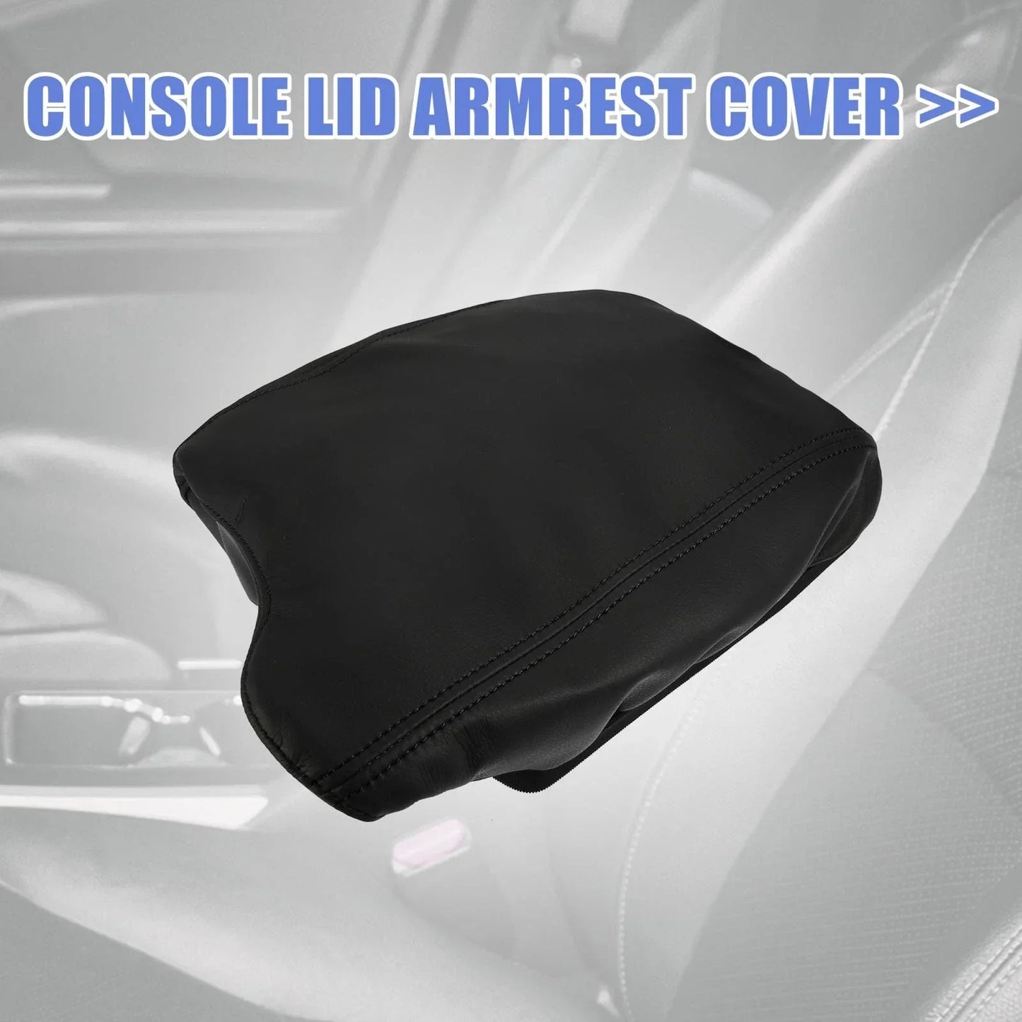 PU Leather Armrest Protector Cover for Honda Accord 2013-2017 Black Stitches