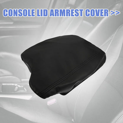 PU Leather Armrest Protector Cover for Honda Accord 2013-2017 Black Stitches