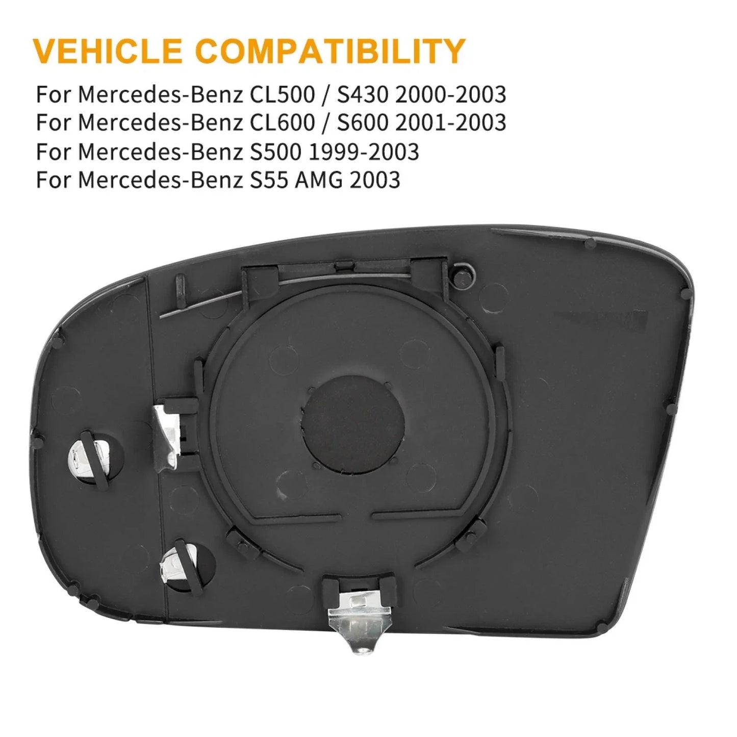 Heated Right Rearview Mirror Glass for Mercedes-Benz S430 (2000-2003)