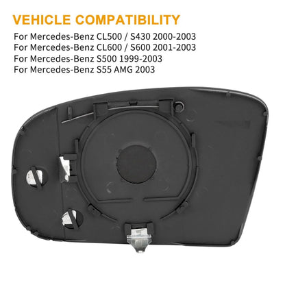Heated Right Rearview Mirror Glass for Mercedes-Benz S430 (2000-2003)
