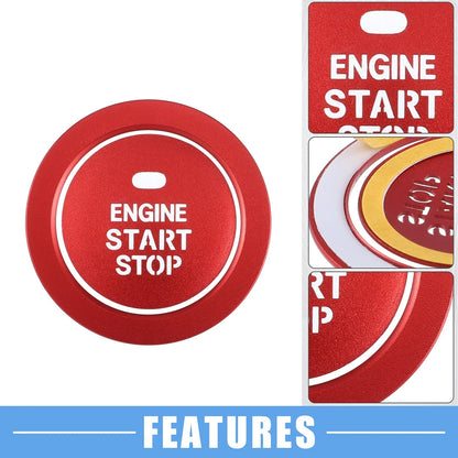 Engine Ignition Button Decal for Hyundai Sonata 2011-2014 Aluminum Red