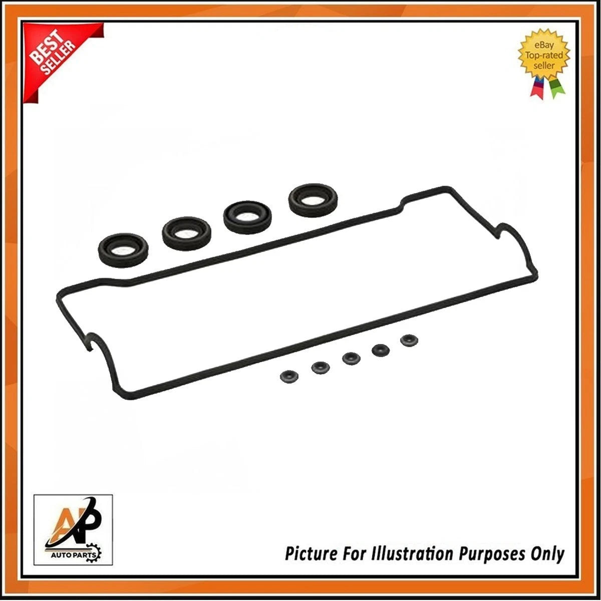 Cylinder Head Cover Gasket Set Replacement for Toyota Corolla 1.6 4A-FE () (2002–2007)