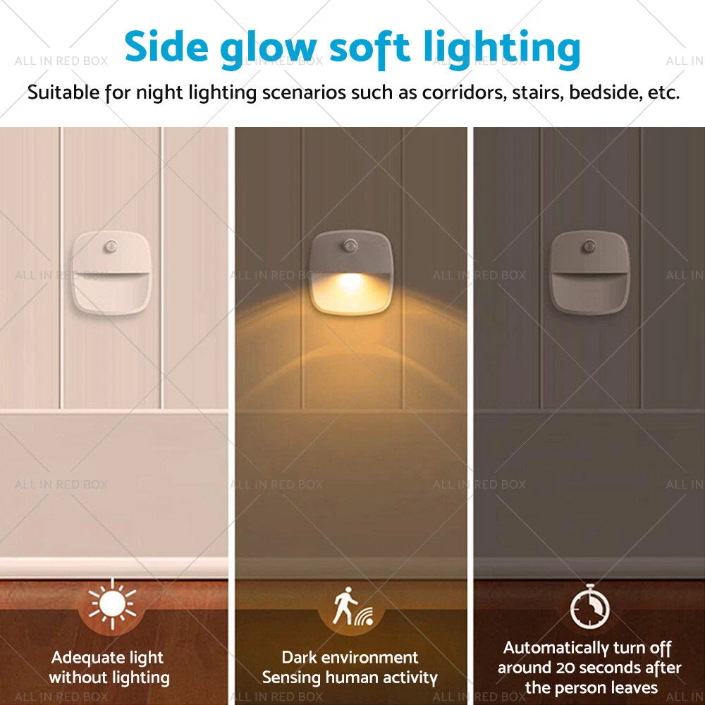 3 x Cordless LED Night Lights with Motion Sensor for Home