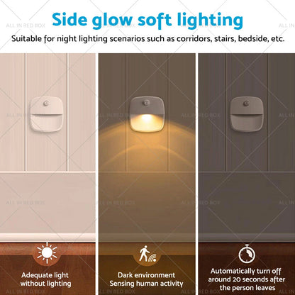 3 x Cordless LED Night Lights with Motion Sensor for Home