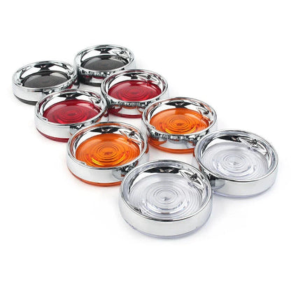Turn Signal Bezels  Red Lens Covers Chrome for Harley Touring Road Glide