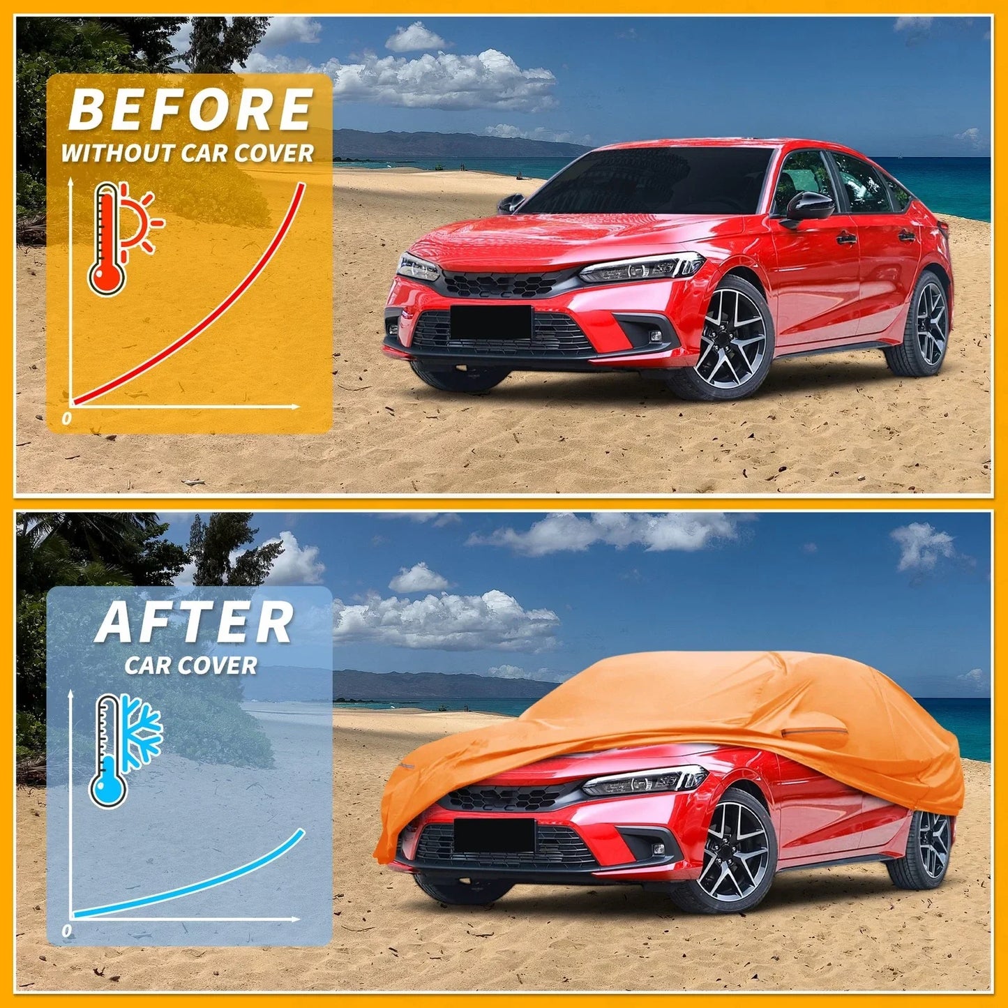 Waterproof All Weather Car Cover for Honda Civic ( Specified)