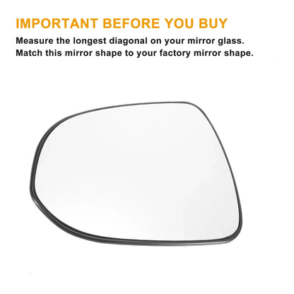 Left Side White Mirror Glass w/ Back Non-Heated for Honda Jazz (2002-2004)