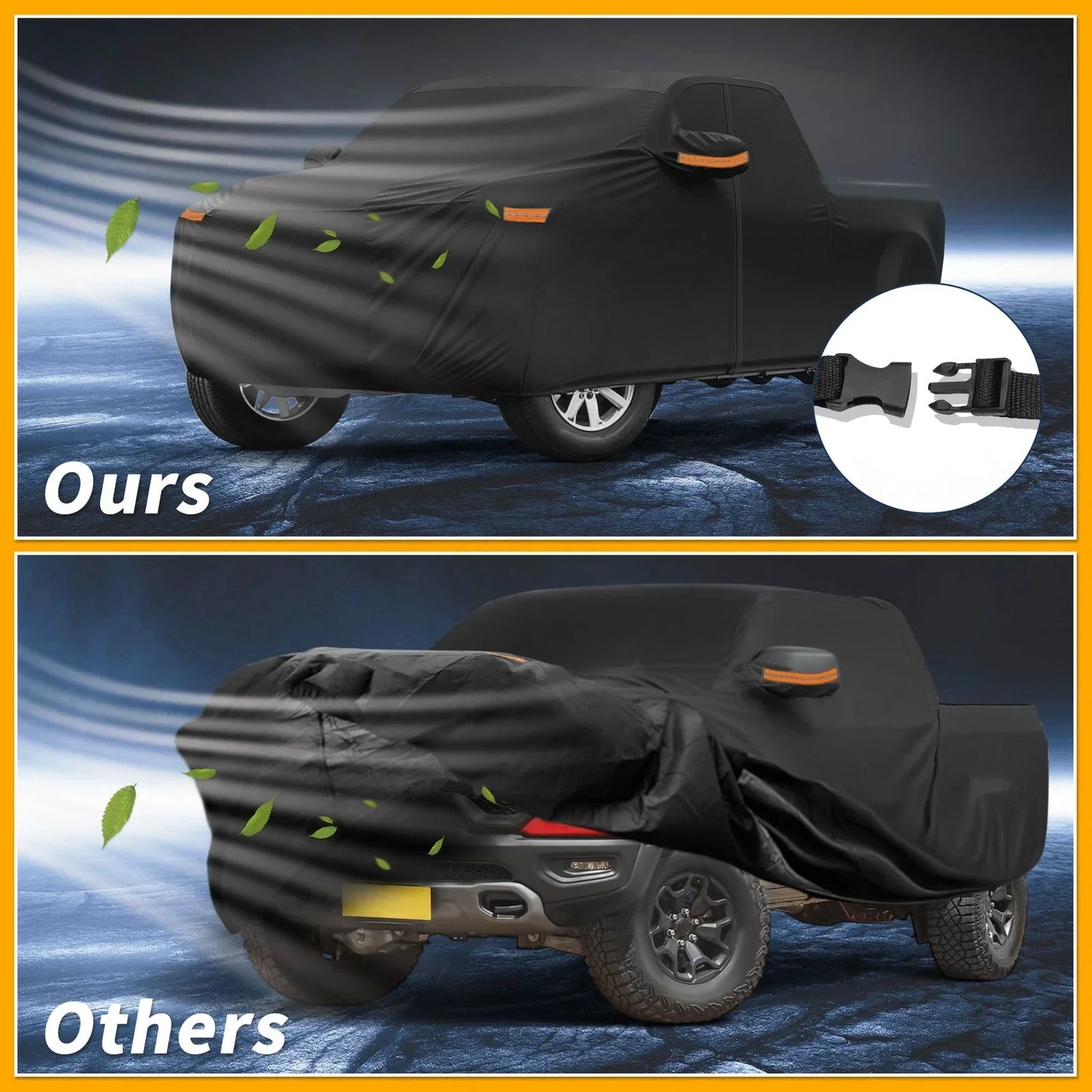 Waterproof All Weather Car Cover for Dodge Ram (2010-2023) - Black 190T-PU
