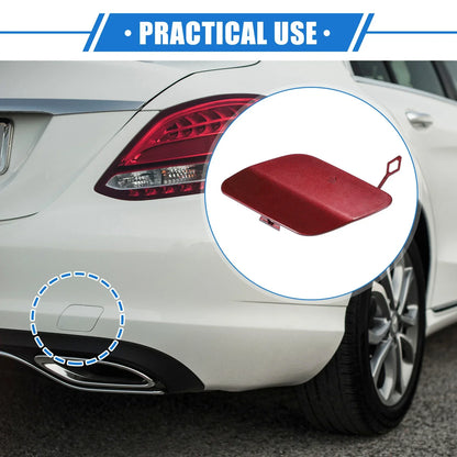 Car Rear Bumper Tow Hook Cover for Mercedes-Benz C300 Sedan (2016-2018) Red