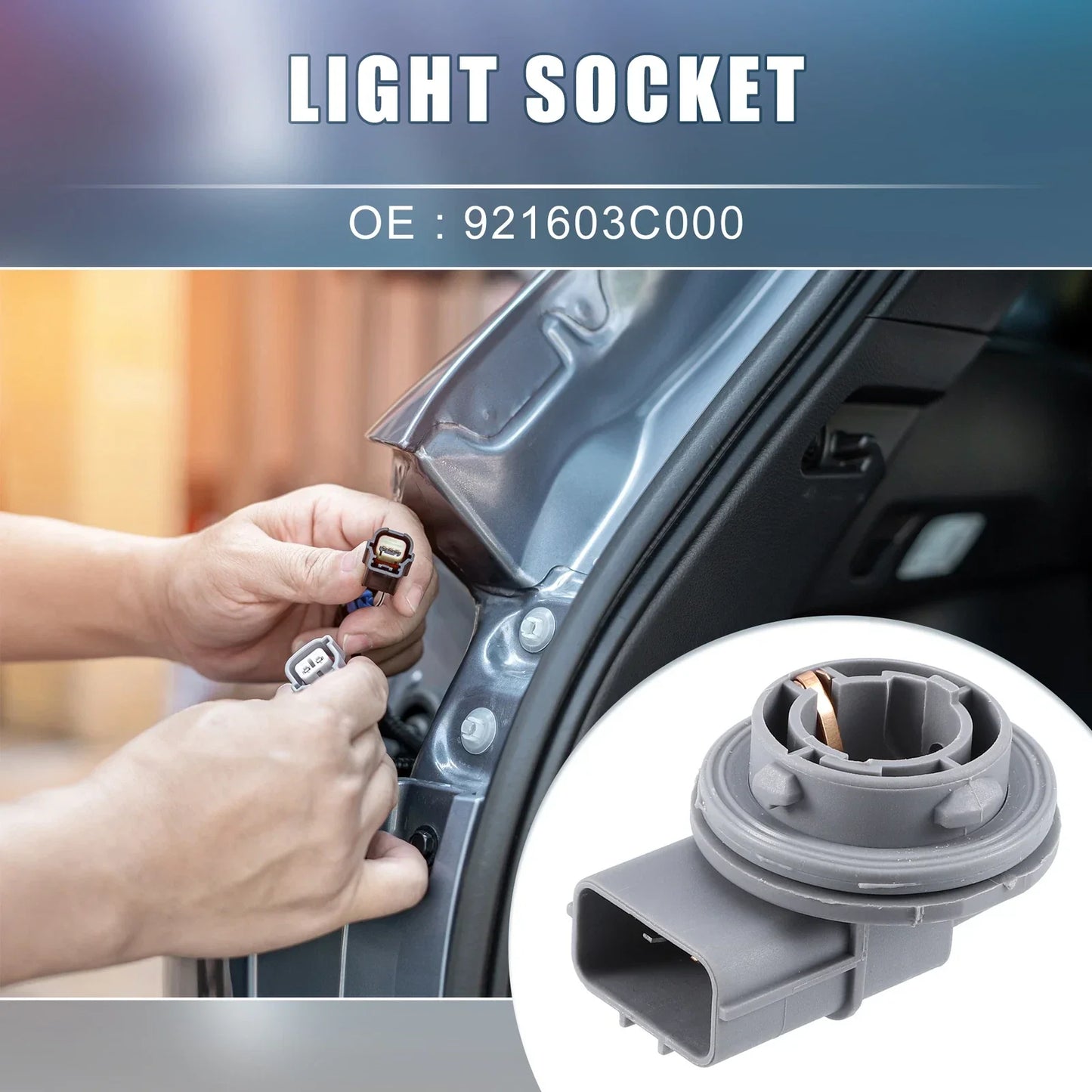 2 x Car Headlight Bulb Holder Socket for Hyundai Accent (2006-2011)