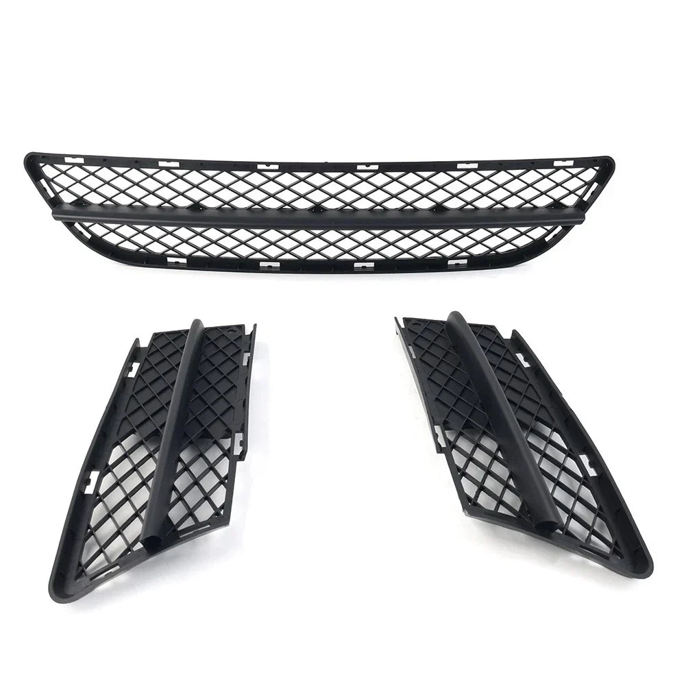 Black Front Lower Bumper Grilles Cover Set for BMW 3 Series E90 E91 (2006-2008)