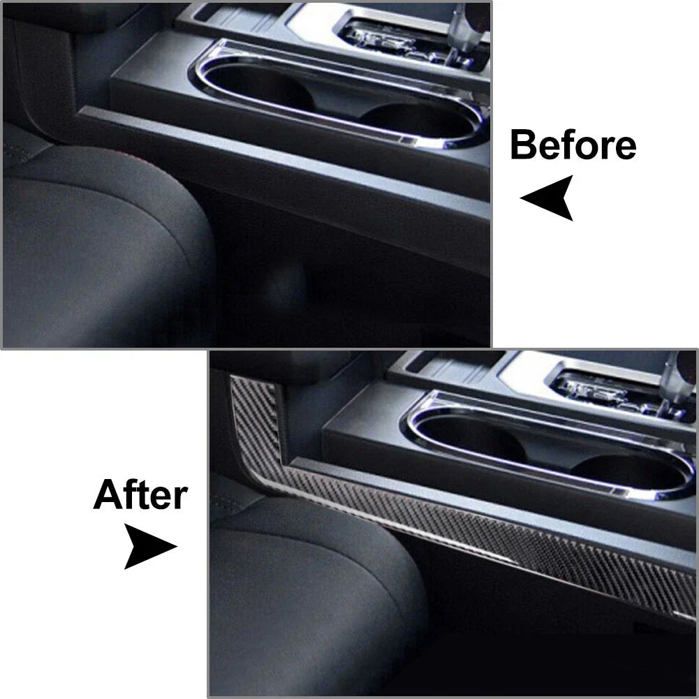 Carbon Fiber Red Gear Shift Side Cover for Toyota Tundra (2014-2021)